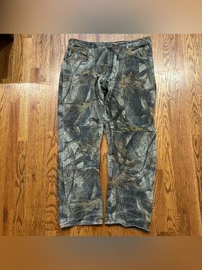 Wrangler Realtree Men’s Camo Double Knee Jeans Sz 39x31 Outdoor Baggy Hunting
